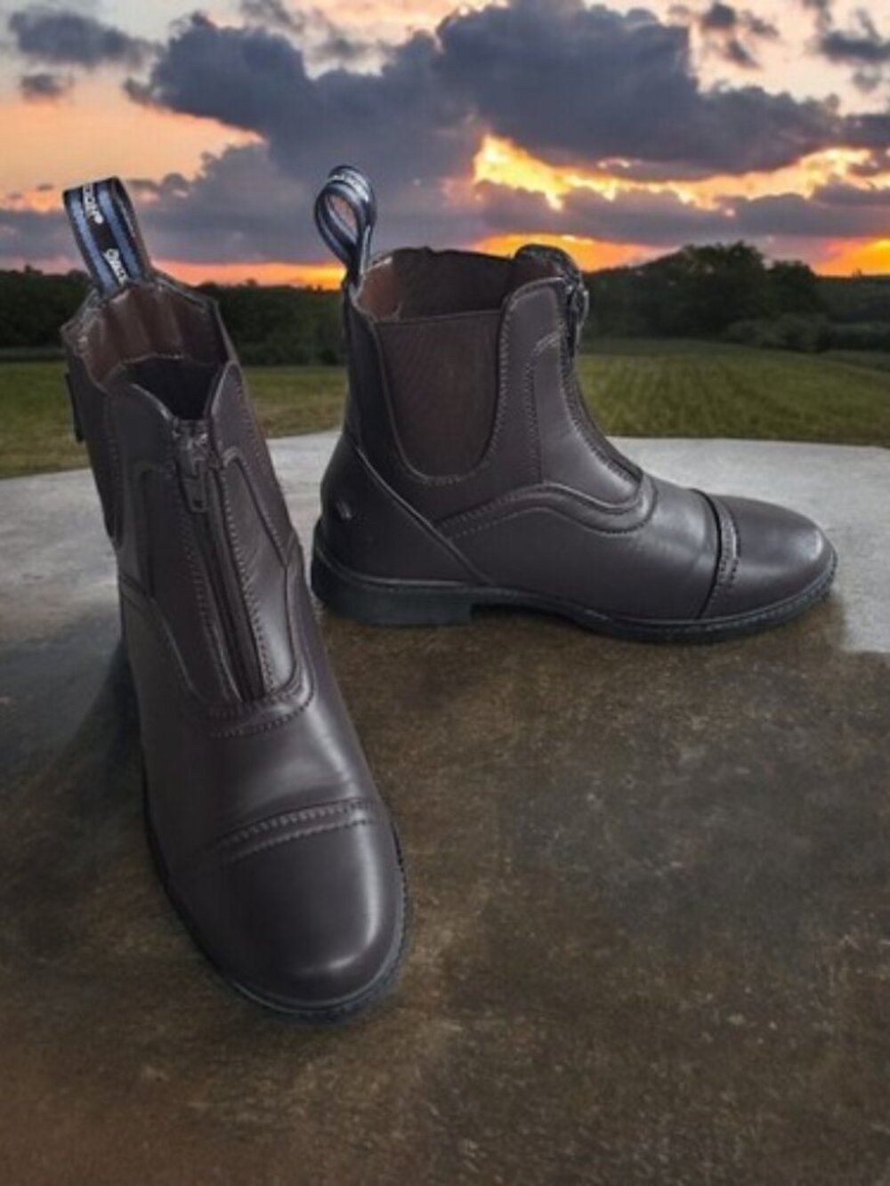 Ovation Quantum Zip Paddock Boots Brown